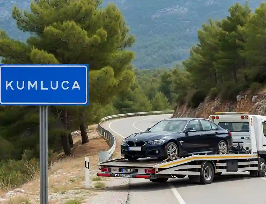 Kumluca'da çekici üzerinde araç